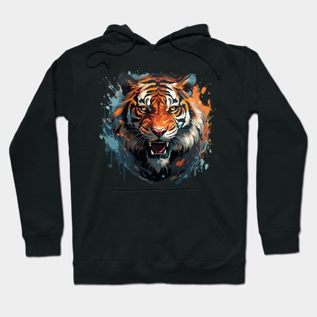 Bengal Tiger – Royal Tiger Face Hoodie by Infinitee Shirts